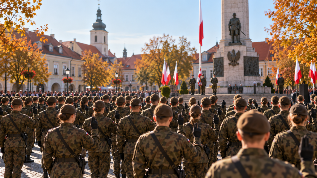 Żołnierze na uroczystym apelu — ilustracja poglądowa przysięgi w Czarnkowie
